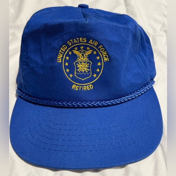 Vintage United States Air Force Retired SnapBack Grandma Dad baseball Hat EUC - Picture 1 of 8